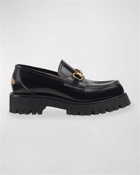 gucci harald leather lug-sole loafers|lug sole loafers outfit.